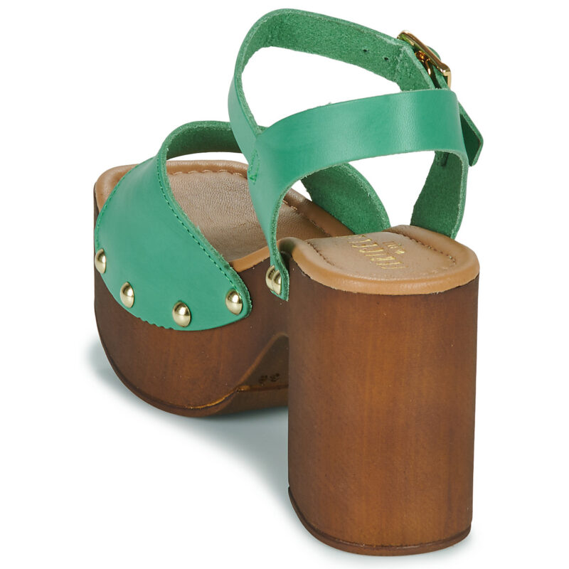 Fericelli New 3 Sandalias de tac&oacute;n verdes para mujer - 5