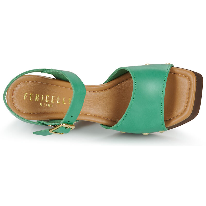 Fericelli New 3 Sandalias de tac&oacute;n verdes para mujer - 6