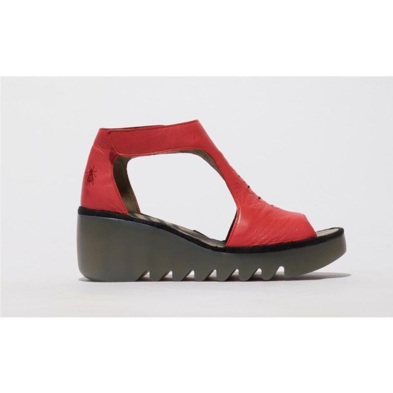 Fly London Sandales compens&eacute;es roses BEZO pour femmes - Taille 4