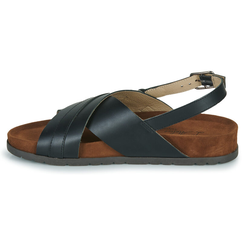 L'Atelier Tropézien SB410-BLACK Black Women's Flat Sandals - 4