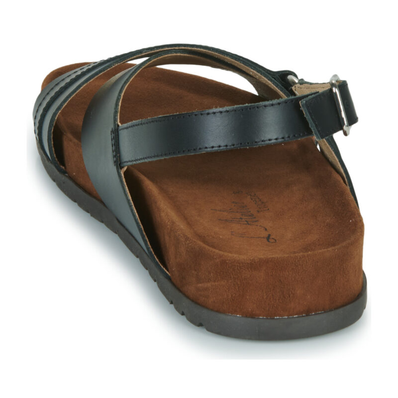 L'Atelier Tropézien SB410-BLACK Black Women's Flat Sandals - 5