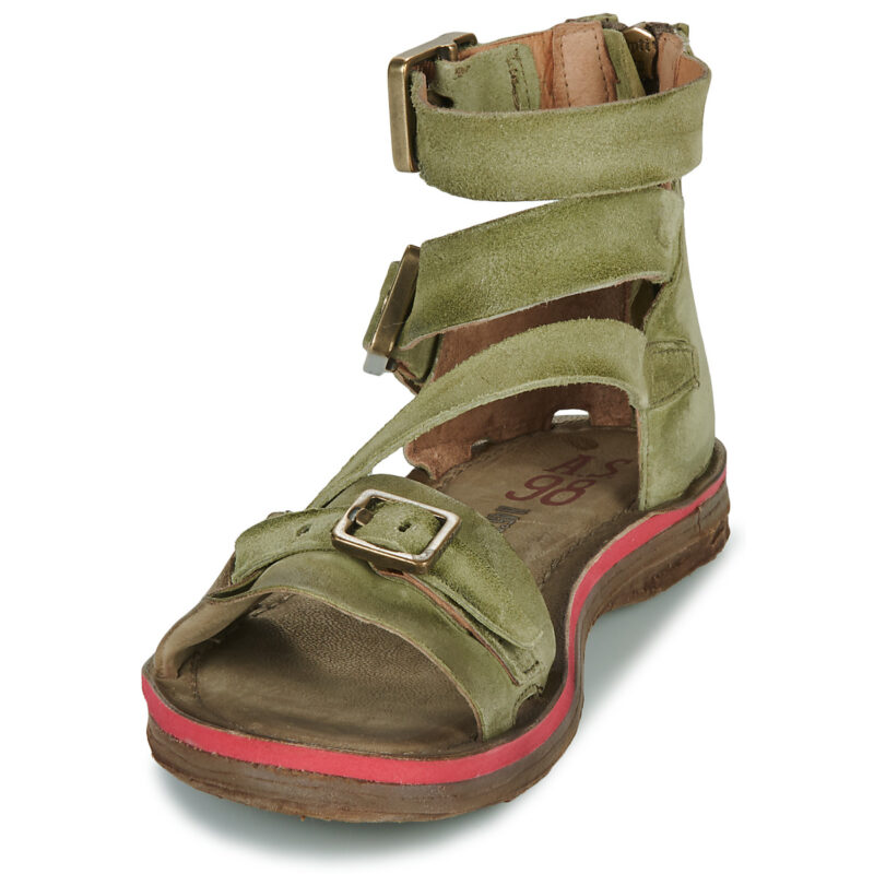 Airstep / A.S.98 BUSA STRAP Gr&uuml;n Flache Sandalen Damen - 3