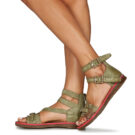 Airstep / A.S.98 BUSA STRAP Gr&uuml;n Flache Sandalen Damen - 8