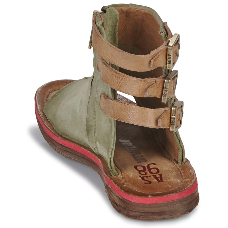 Airstep / A.S.98 BUSA MID Khaki Flache Sandalen Damen - 5