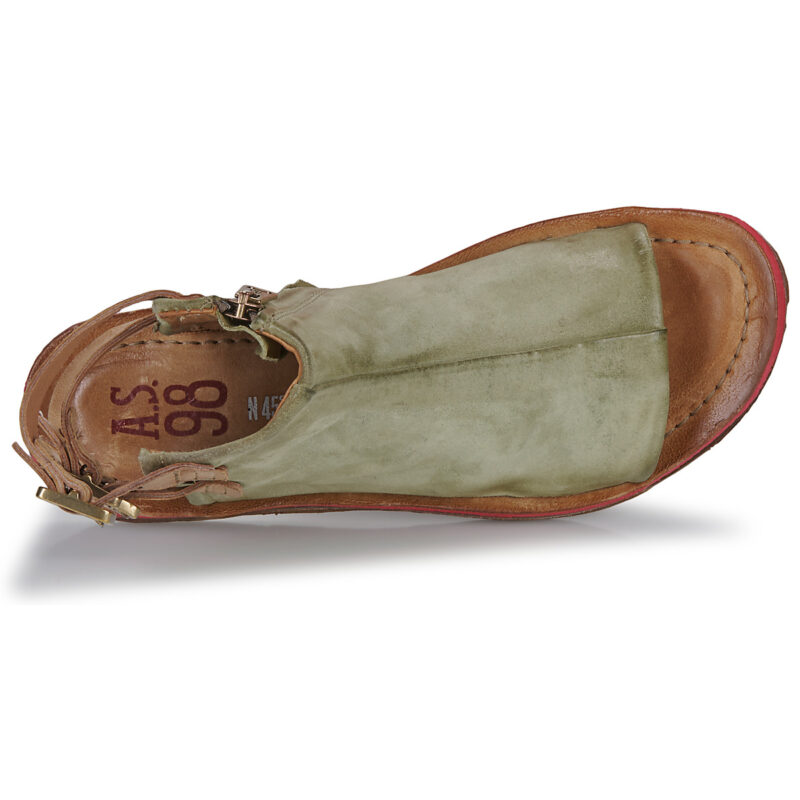 Airstep / A.S.98 BUSA MID Khaki Flache Sandalen Damen - 6