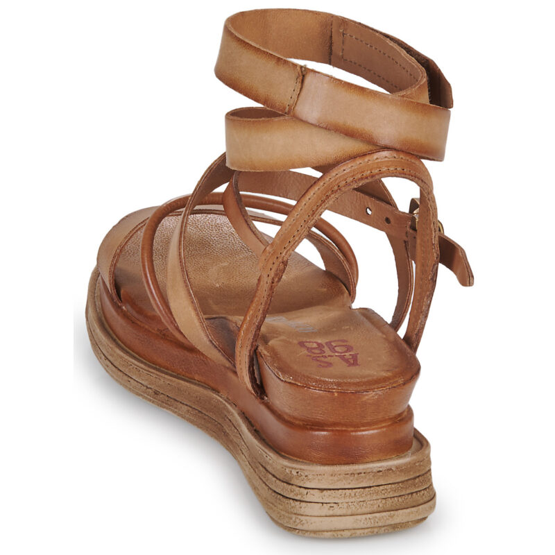 Airstep AS98 LAGOS 2.0 Braune Damen-Keilsandalen - Gr&ouml;&szlig;e 5