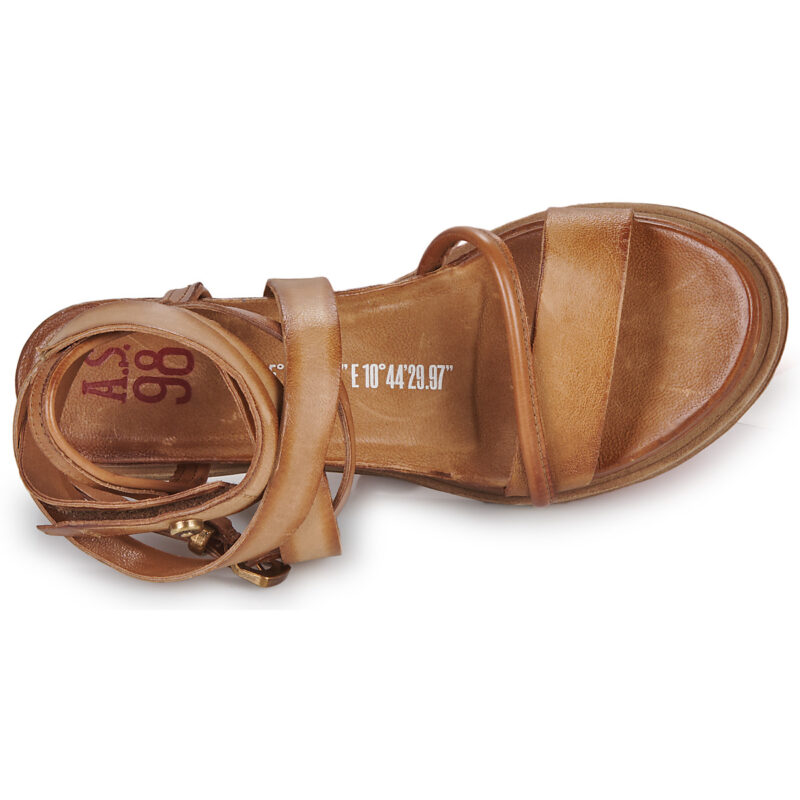 Airstep AS98 LAGOS 2.0 Braune Damen-Keilsandalen - Gr&ouml;&szlig;e 6