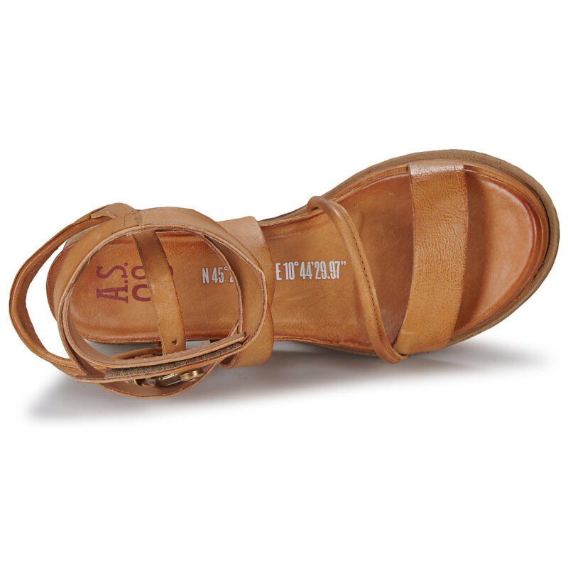 Airstep AS98 LAGOS 2.0 BUCKLE Beige Damen-Keilsandalen - Gr&ouml;&szlig;e 6