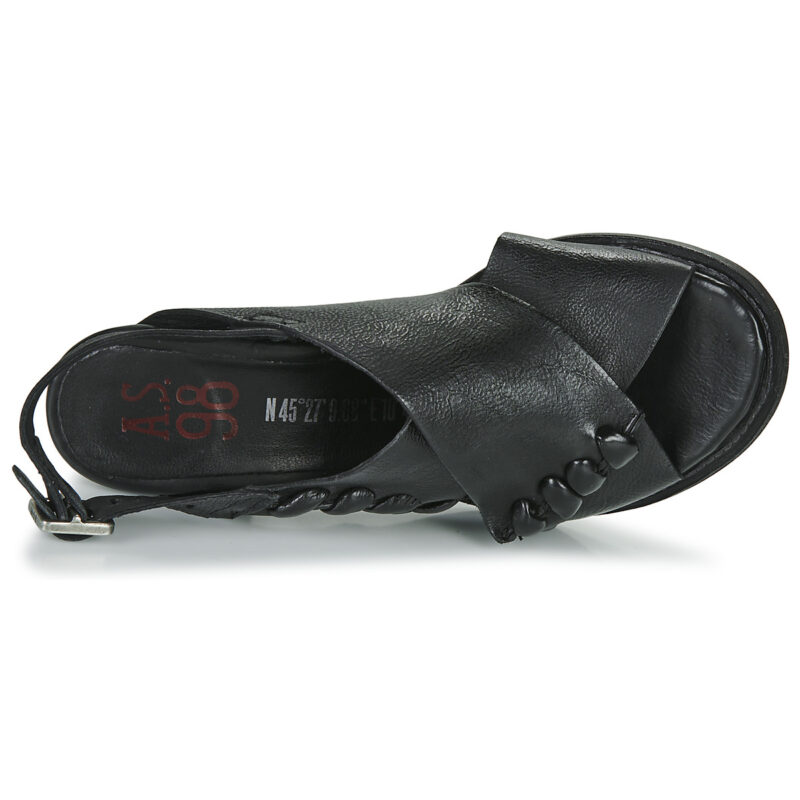 Airstep AS98 BASILE COUTURE Schwarze Sandaletten mit Absatz f&uuml;r Damen - Gr&ouml;&szlig;e 6