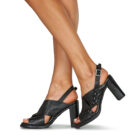 Airstep AS98 BASILE COUTURE Schwarze Sandaletten mit Absatz f&uuml;r Damen - Gr&ouml;&szlig;e 8