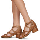 Airstep AS98 LIBRA STREP Braune Sandalen mit Absatz f&uuml;r Damen - Gr&ouml;&szlig;e 8