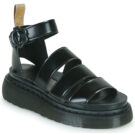 Dr. Martens VEGAN CLARISSA BLACK OXFORD Black Wedge Sandals Women - 1