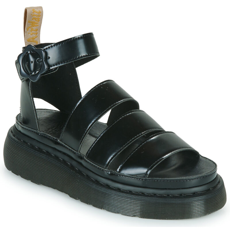 Dr. Martens VEGAN CLARISSA BLACK OXFORD Black Wedge Sandals Women - 1