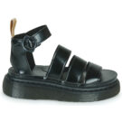 Dr. Martens VEGAN CLARISSA BLACK OXFORD Black Wedge Sandals Women - 2