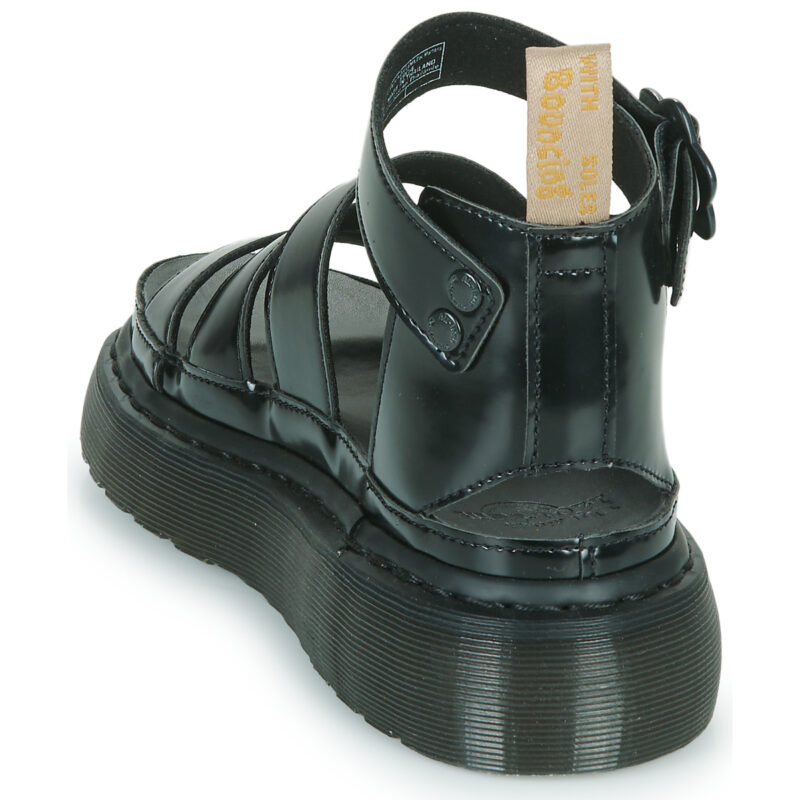 Dr. Martens VEGAN CLARISSA BLACK OXFORD Black Wedge Sandals Women - 5