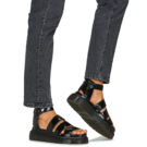 Dr. Martens VEGAN CLARISSA BLACK OXFORD Black Wedge Sandals Women - 8