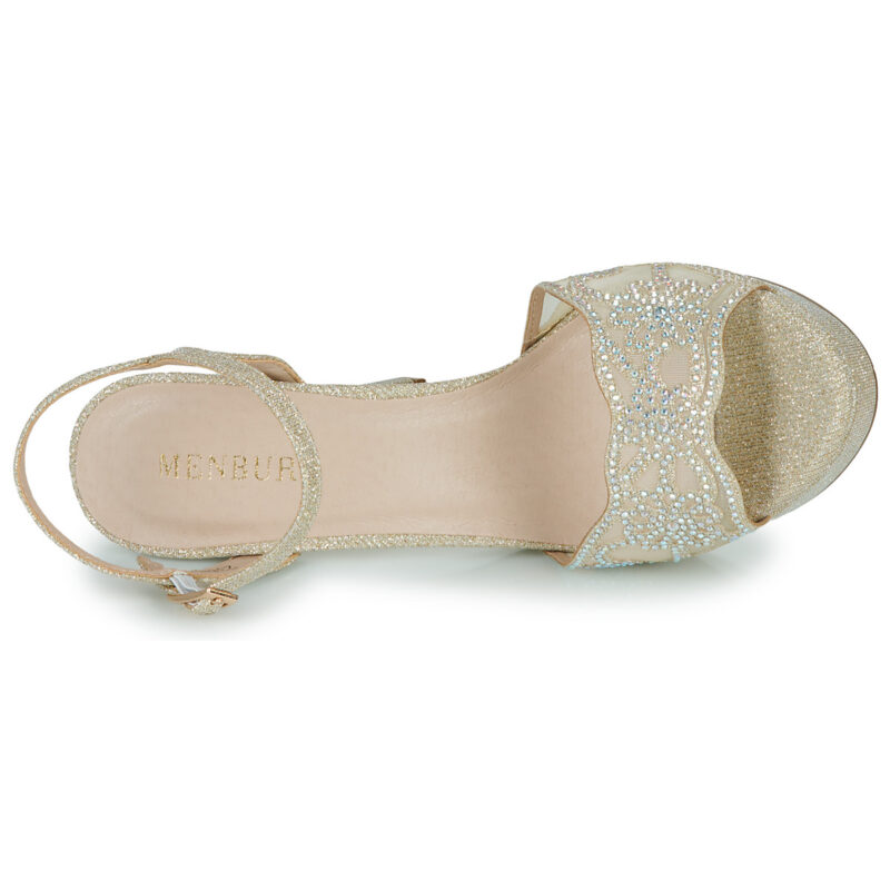 Menbur 23643 Gold Women's Heeled Sandals - 6