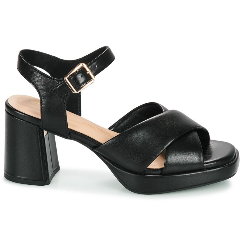 Clarks Sandales &agrave; talons noires RITZY 75 RAE pour femmes - Pointure 2