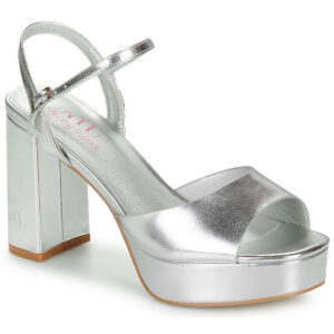 Moony Mood GISELE Silberne Sandalen mit Absatz f&uuml;r Damen