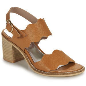 Myma 7745MY01-CUIR-FOULONNE-NATUREL Marrone Sandali con tacco Donna
