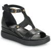 Mjus TIPA Schwarze Keilabsatz-Sandalen Damen