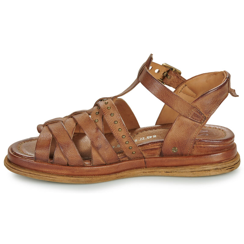 Airstep / AS98 SPOON CROSSED Braune Damen-Sandalen mit niedrigem Schaft - Gr&ouml;&szlig;e 4