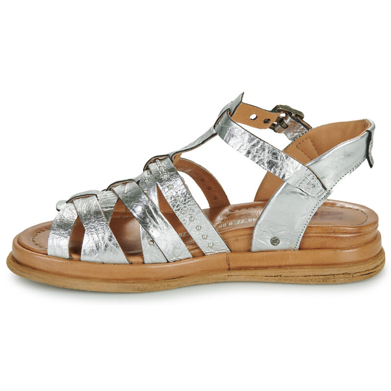 Airstep AS98 SPOON CROSSED Silberne Damen-Sandalen mit niedrigem Schaft - Gr&ouml;&szlig;e 4