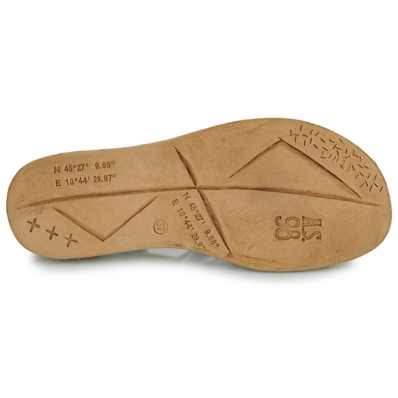 Airstep AS98 SPOON CROSSED Silberne Damen-Sandalen mit niedrigem Schaft - Gr&ouml;&szlig;e 7
