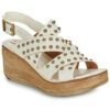 Airstep / A.S.98 NOA STUD Wei&szlig; Keilabsatz Sandalen Damen