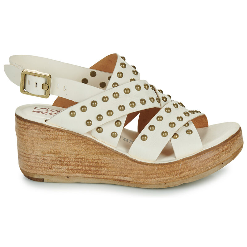 Airstep / AS98 NOA STUD Wei&szlig;e Keilsandalen Damen - 2