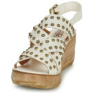 Airstep / AS98 NOA STUD Wei&szlig;e Keilsandalen Damen - 3