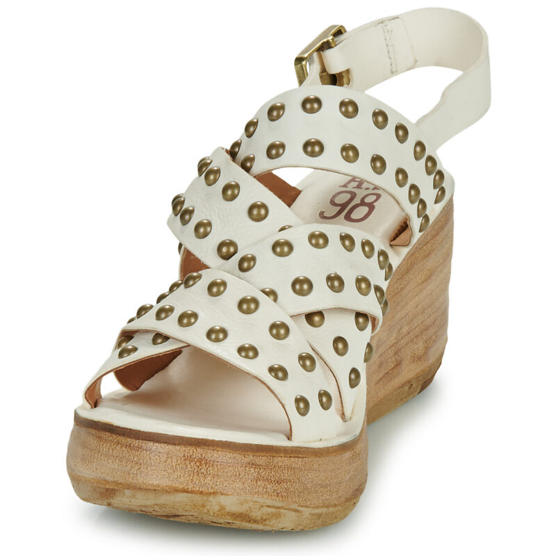 Airstep / AS98 NOA STUD Wei&szlig;e Keilsandalen Damen - 3