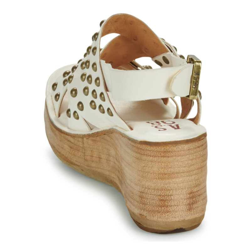 Airstep / AS98 NOA STUD Wei&szlig;e Keilsandalen Damen - 5