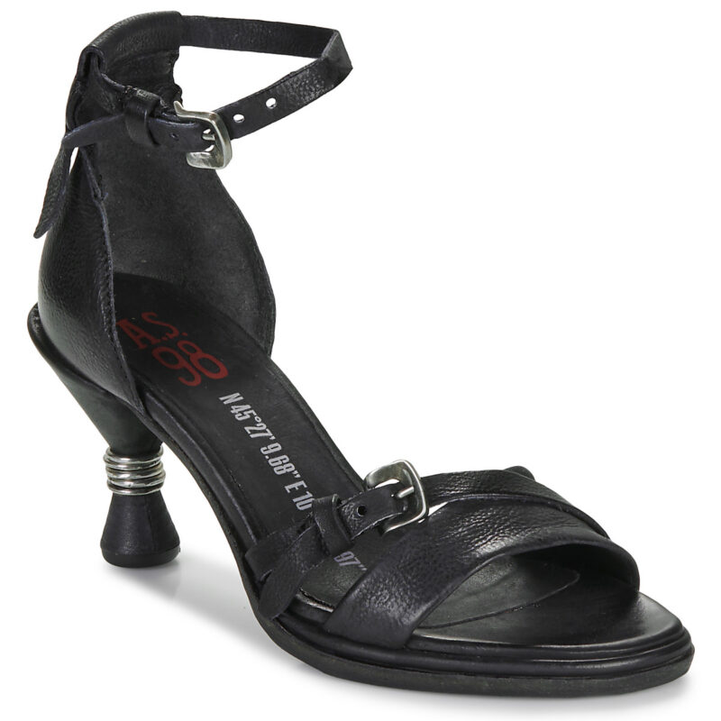 Airstep Sandalias de tac&oacute;n negras AS98 SOUND para mujer - Talla 1