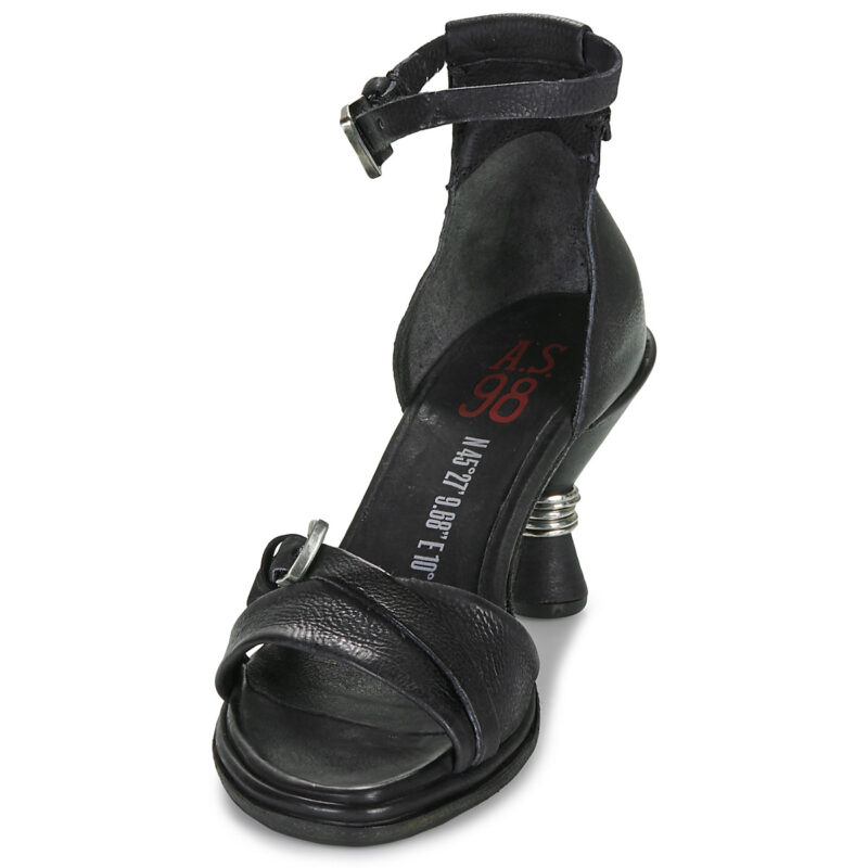Airstep Sandalias de tac&oacute;n negras AS98 SOUND para mujer - Talla 3