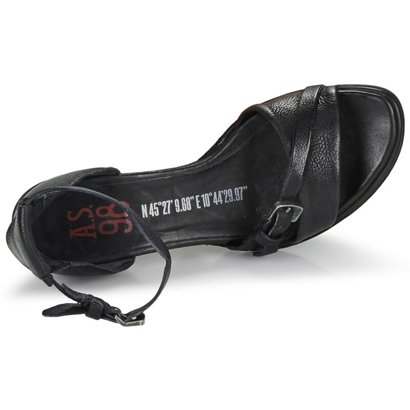 Airstep Sandalias de tac&oacute;n negras AS98 SOUND para mujer - Talla 6