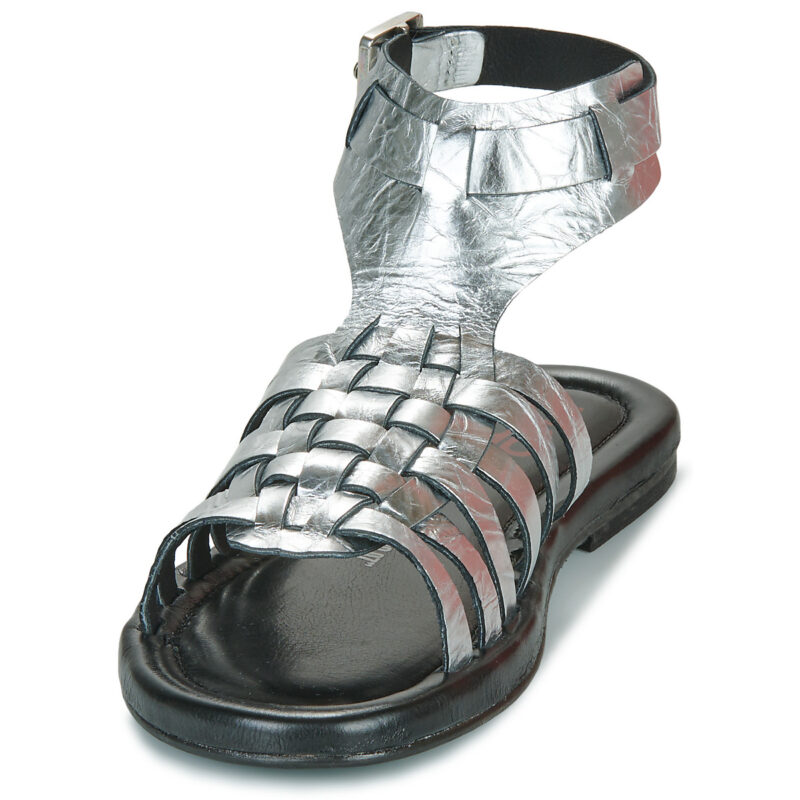 Airstep AS98 YOU ANKLE Silberne Damen-Sandalen mit niedrigem Schaft - Gr&ouml;&szlig;e 3