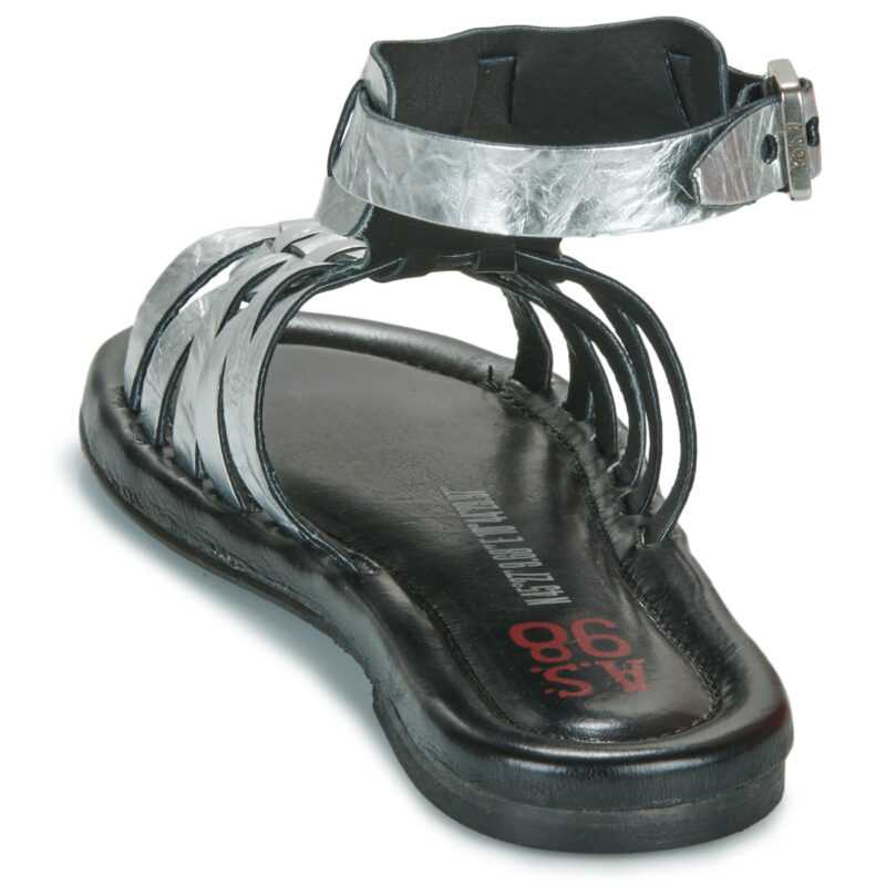 Airstep AS98 YOU ANKLE Silberne Damen-Sandalen mit niedrigem Schaft - Gr&ouml;&szlig;e 5
