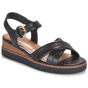 Tamaris 28202-003 Nero Sandali con zeppa Donna
