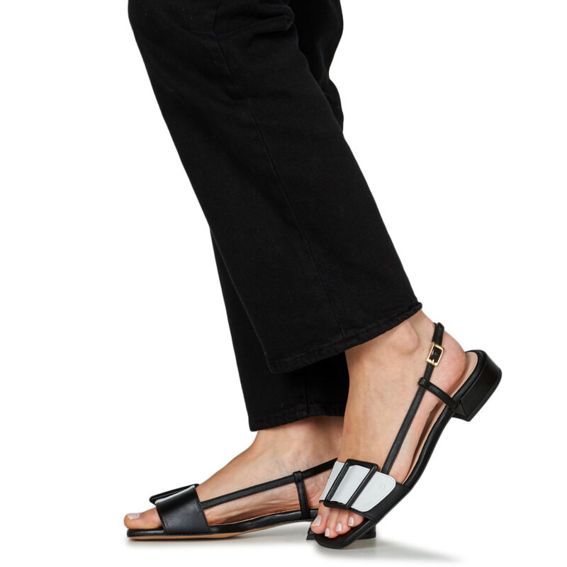 Fericelli Sandales plates noires pour femmes PANILA - Pointure 8