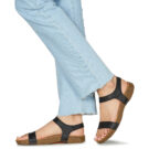 Art I BREATHE Black Low Sandals Women - 8