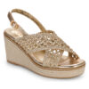 Xti 142746 Oro Sandali con zeppa Donna