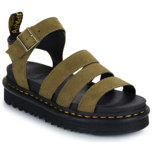 Dr. Martens  Blaire Muted Olive Tumbled Nubuck  Kaki -  Sandali con zeppa  Donna