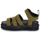 Dr. Martens Blaire Muted Olive Tumbled Nubuck Khaki Wedge Sandals Women - 4