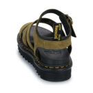Dr. Martens Blaire Muted Olive Tumbled Nubuck Khaki Wedge Sandals Women - 5