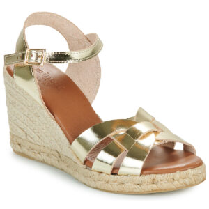 Maison Minelli  IBIS-MET-PLATINE  Oro -  Sandali con zeppa  Donna
