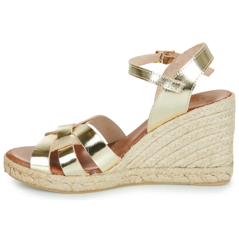 Maison Minelli IBIS-MET-PLATINE Oro Sandali con zeppa Donna - 4