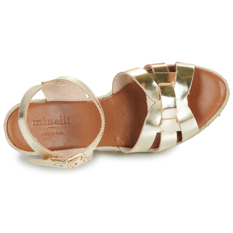 Maison Minelli IBIS-MET-PLATINE Oro Sandali con zeppa Donna - 6