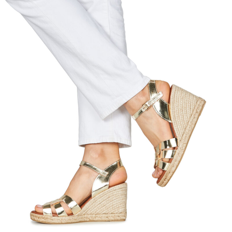 Maison Minelli IBIS-MET-PLATINE Oro Sandali con zeppa Donna - 8