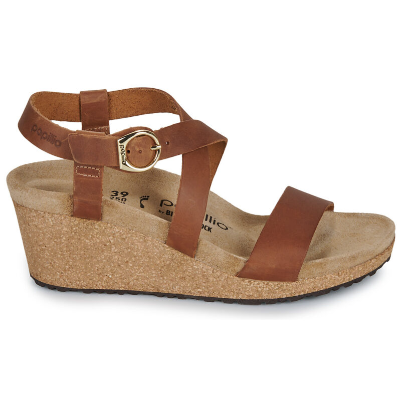 Papillio Sibyl Ring-Buckle LENA Cognac Braun - Keilabsatz-Sandalen Damen - 2